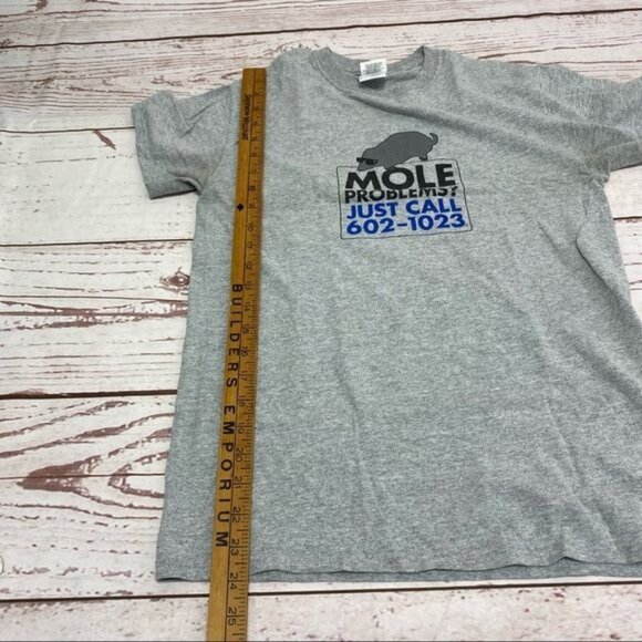 Gildan Mole Problems Call Shirt Grey With Mole Number Funny T-Shirt Size S - Picture 14 of 16